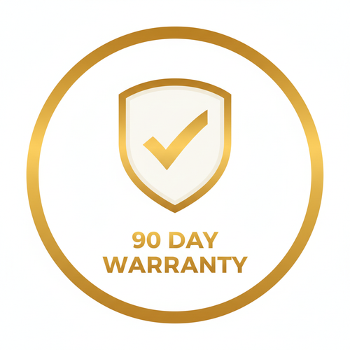 90 Day Warranty shield icon